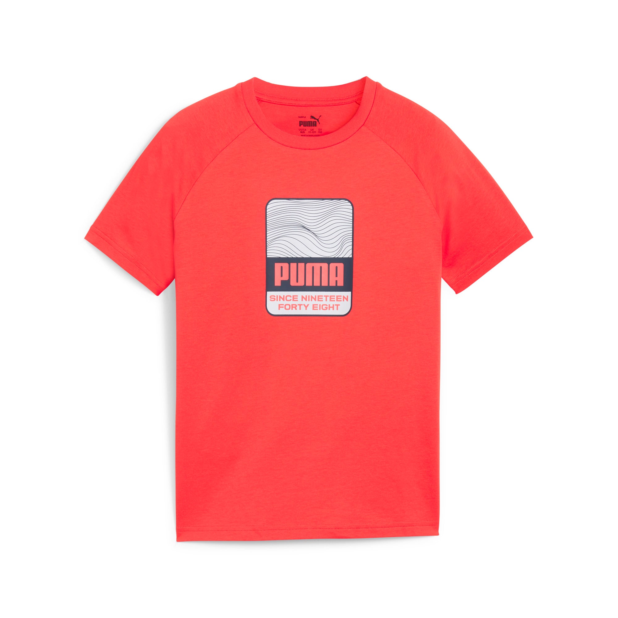 PUMA 大童基本系列Active Sports圖樣短袖T恤