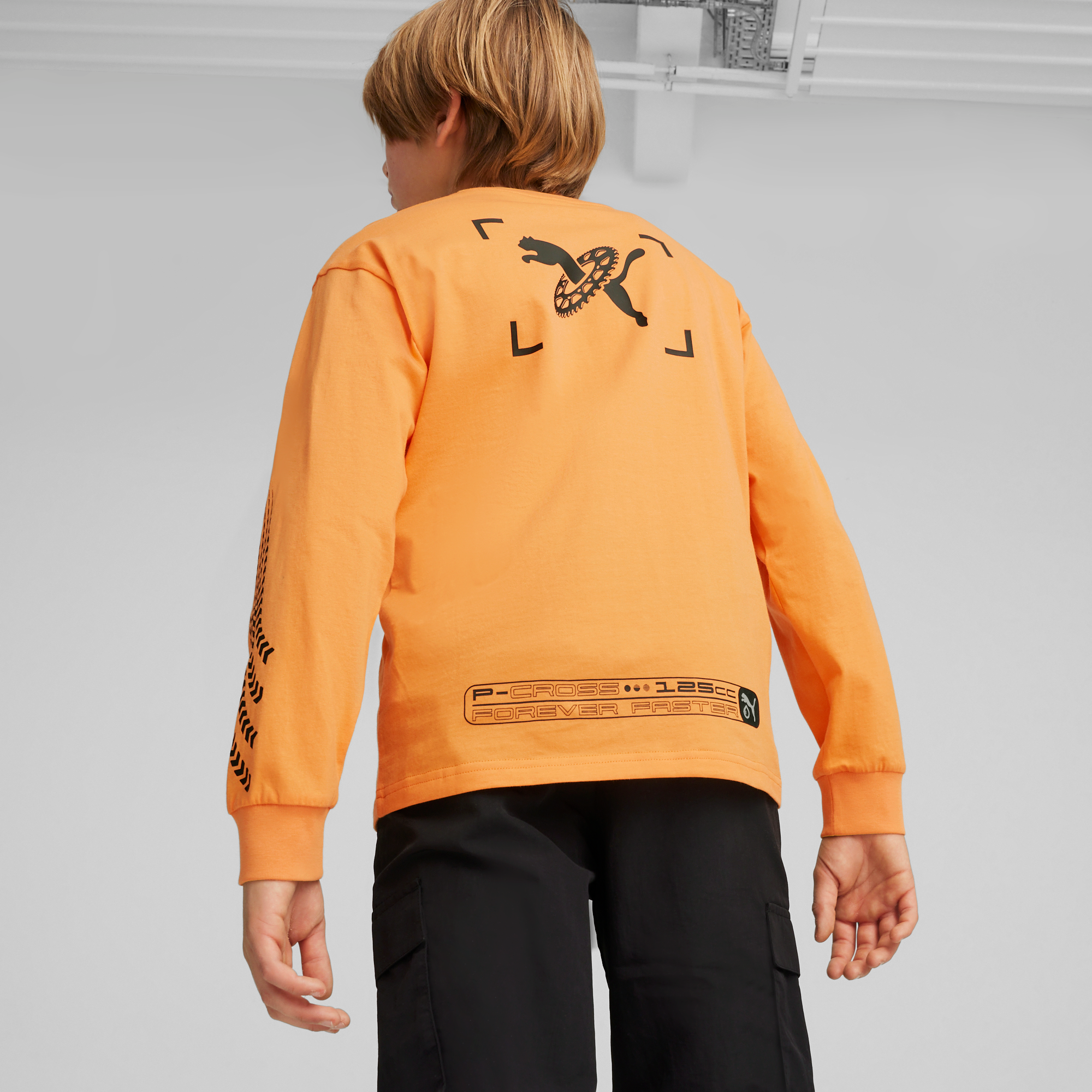 PUMA 大童基本系列Xcountry Biker薄長袖T恤