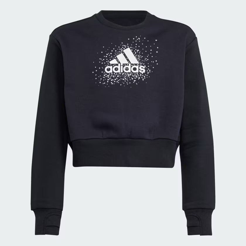 adidas 大童休閒微刷毛長袖上衣